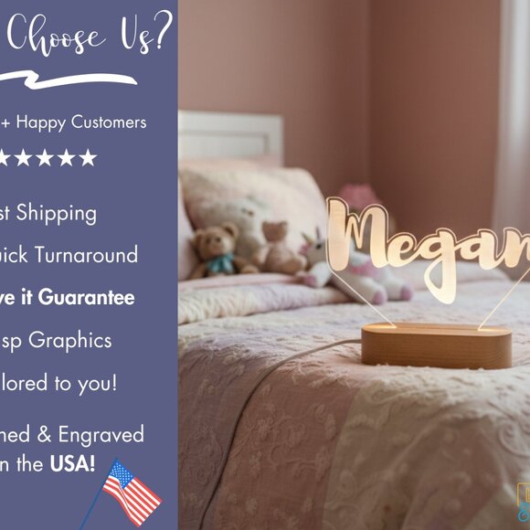 Custom LED Name Light • Personalized Bedroom Decor • Office or Boss Gift - Picture 4 of 8